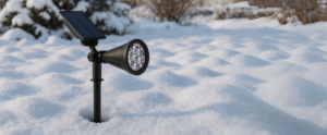 Spot sur piquet dans la neige