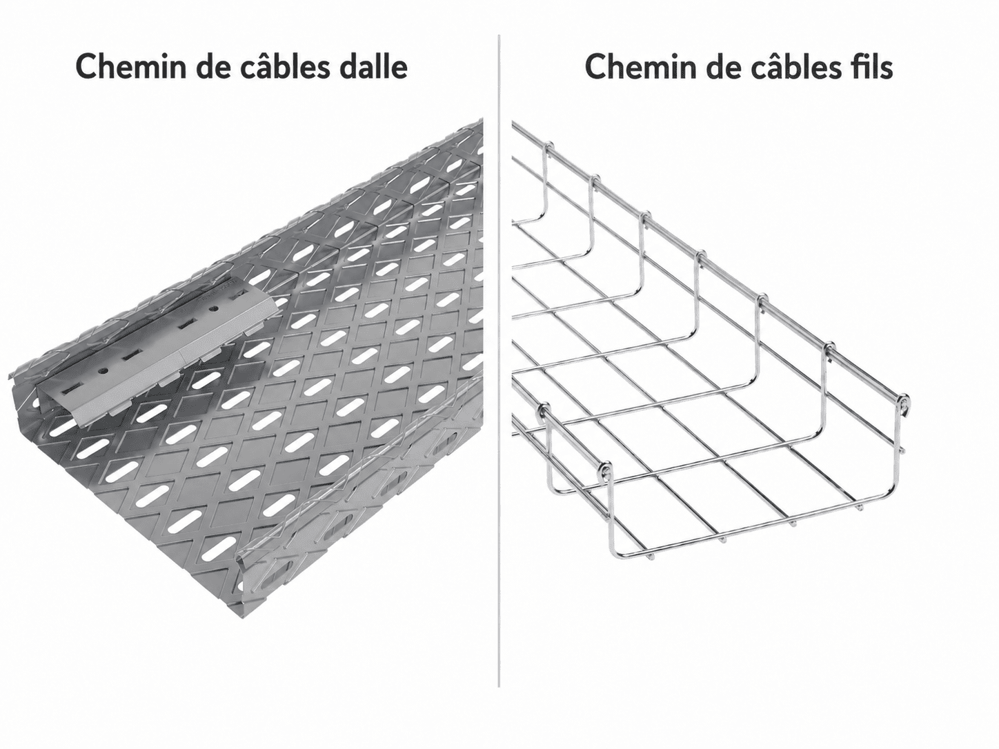 chemin de câbles dalle vs chemin de câbles fils